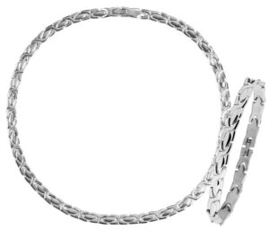 Edelstahl Schmuckset Kette + Armband Set Halskette Collier Damen silberfarbig